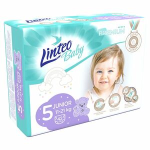 LINTEO Baby Premium Dětské plenky Junior 11-21kg 42 ks obraz