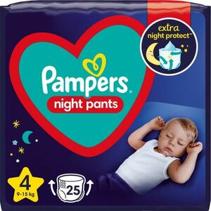 Pampers Night Pants Size 4 jednorázové plenkové kalhotky na noc 9-15 kg 25 ks obraz