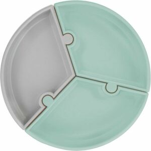 Minikoioi Puzzle River Green/ Grey dělený talíř s přísavkou 1 ks obraz
