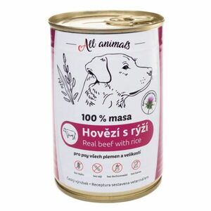ALL ANIMALS konzerva hovězí mleté s rýží pro psy 400 g obraz