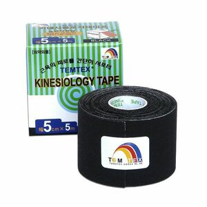 TEMTEX Kinesio tape 5 cm x 5 m tejpovací páska černá obraz