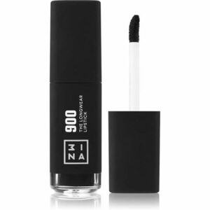 3INA The Longwear Lipstick dlouhotrvající tekutá rtěnka odstín 900 - Black 6 ml obraz
