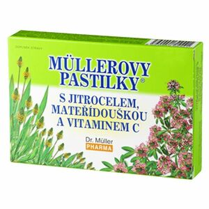 DR. MÜLLER Müllerovy pastilky s jitrocelem, mateřídouškou a vitaminem C 24 pastilek obraz
