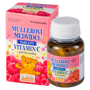 DR. MÜLLER Müllerovi medvídci s vitaminem C s příchutí maliny 45 tablet obraz