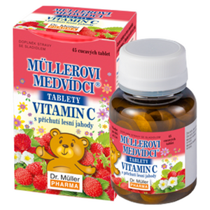 DR. MÜLLER Müllerovi medvídci s vitaminem C s příchutí lesní jahody 45 tablet obraz