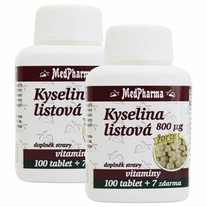 MedPharma Kyselina listová 800 µg - FORTE, 107 tablet 2 kusy: 2x107 tbl. obraz