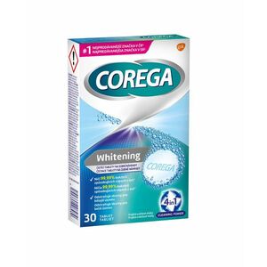 Corega Whitening Antibakteriální tablety 30 ks obraz