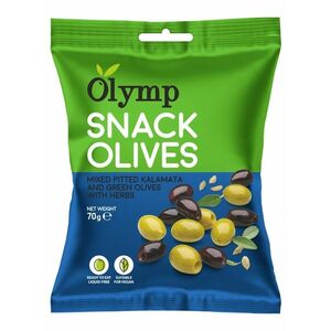 Olymp Mix Kalamata tmavé a zelené olivy bez pecky s bylinkami 70 g obraz