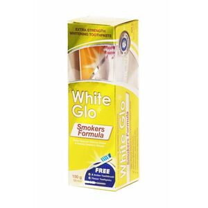 White Glo Bělicí zubní pasta Smokers pro kuřáky 150 g + kartáček na zuby a mezizubní obraz