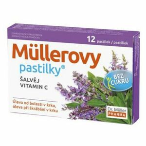 DR. MÜLLER Müllerovy pastilky šalvěj, vitamin C bez cukru 12 ks obraz
