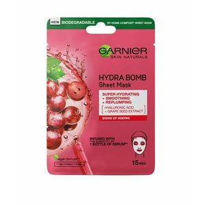 Garnier Skin Naturals Hydra Bomb vyhlazující a vyplňující textilní maska s výtažkem z hroznů 28 g obraz