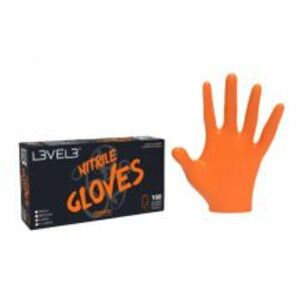 L3VEL3 Nitrile Gloves Orange L 100 ks obraz