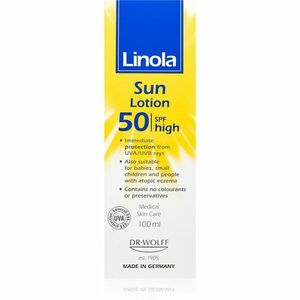 Linola Sun Lotion SPF50 krém na opalování pro suchou až atopickou pokožku 100 ml obraz
