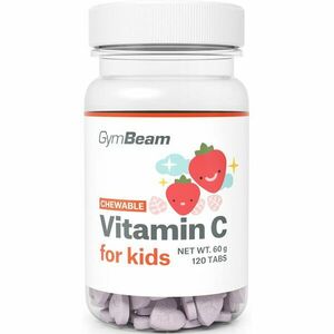 GymBeam Vitamin C for Kids tablety pro podporu imunitního systému příchuť Strawberry 120 tbl obraz