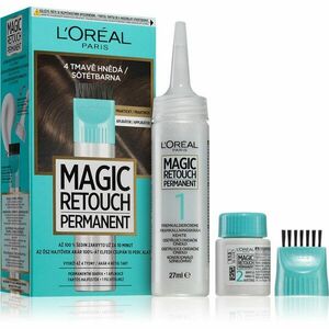 L’Oréal Paris Magic Retouch Permanent tónovací barva na odrosty s aplikátorem odstín 4 DARK BROWN obraz