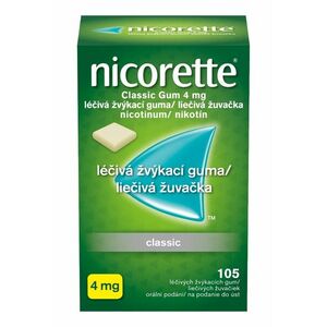 Nicorette Classic Gum 4 mg léčivá žvýkací guma 105 žvýkaček obraz