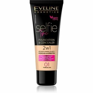 Eveline Cosmetics Selfie Time make-up a korektor 2 v 1 odstín 01 Porcelain 30 ml obraz
