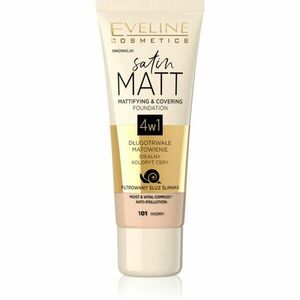 Eveline Cosmetics Satin Matt matující make-up se šnečím extraktem odstín 101 Ivory 30 ml obraz