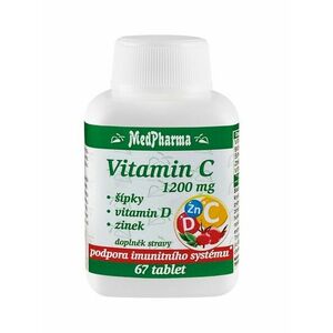 Medpharma Vitamin C 1200 mg šípky + vitamin D + zinek 67 tablet obraz
