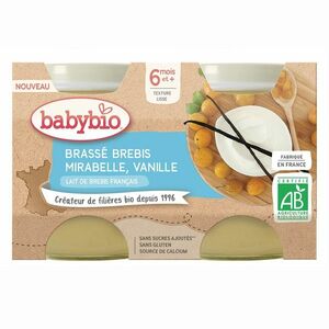 Babybio Brassé Svačinka z ovčího mléka, mirabelek a vanilky 2x130 g obraz
