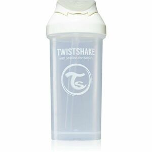 Twistshake Straw Cup White láhev s brčkem 6m+ 360 ml obraz