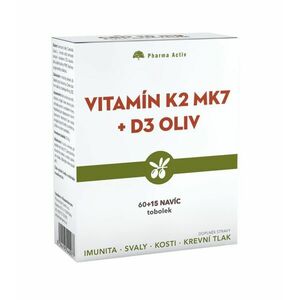 Pharma Activ Vitamín K2 MK7 + D3 OLIV 60+15 tobolek obraz