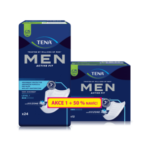 Tena Men Level 1 + 50 % navíc inkontinenční vložky pro muže 36 ks obraz