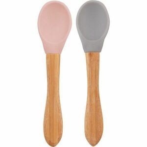 Minikoioi Spoon with Bamboo Handle lžička Pinky Pink/Powder Grey 2 ks obraz