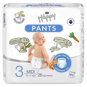 BELLA HAPPY Baby pants kalhotkové plenky Midi 6 - 11 kg 26 kusů obraz