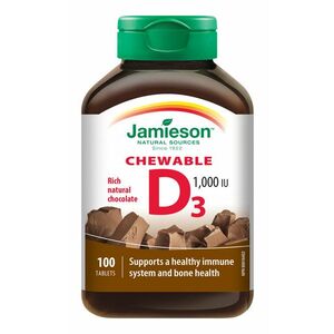 Jamieson Vitamín D3 1000 IU příchuť čokoláda 100 cucacích tablet obraz