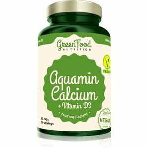 GreenFood Nutrition Aquamin Calcium + Vitamin D3 podpora normálního stavu kostí a zubů 60 cps obraz