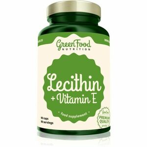 GreenFood Nutrition Lecithin + Vitamin E kapsle pro normální činnost nervové soustavy 90 cps obraz