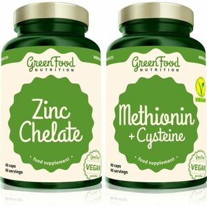 GreenFood Nutrition Methionin with Cysteine + Zinc Chelate sada (pro krásné vlasy, pleť a nehty) obraz