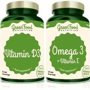 GreenFood Nutrition Omega 3 with Vitamin E + Vitamin D3 sada (pro podporu činnosti nervové soustavy) obraz
