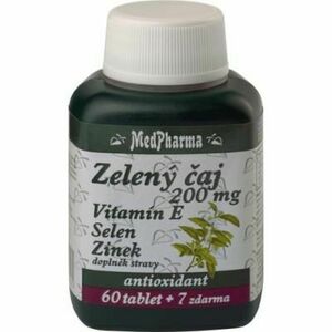 Medpharma Zelený čaj + vitamin E + Selen + Zinek 67 tablet obraz