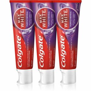Colgate Max White Purple Reveal osvěžující zubní pasta 3x75 ml obraz