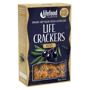 LIFEFOOD Life crackers olivové RAW BIO 90 g obraz