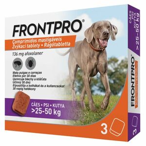 FRONTPRO® antiparazitární žvýkací tablety pro psy (25-50 kg) 136 mg 3 kusy obraz