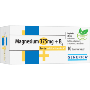 GENERICA Magnesium citrát 375 mg + B6 forte + vitamin C 10 šumivých tablet obraz