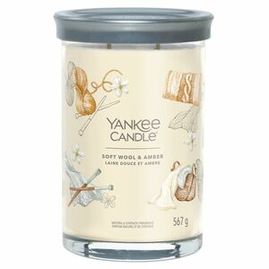 YANKEE CANDLE Signature Tumbler velký Soft Wool & Amber 567 g obraz