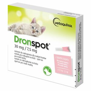 DRONSPOT 30 mg/7, 5 mg spot-on pro malé kočky 2x 0, 35 ml obraz