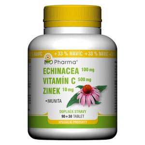 BIO PHARMA Echinacea 100 mg + vitamin C 500 mg + zinek 10 mg 90 + 30 tablet obraz