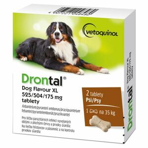 DRONTAL Dog Flavour XL 525/504/175 mg pro psy 2 tablety obraz