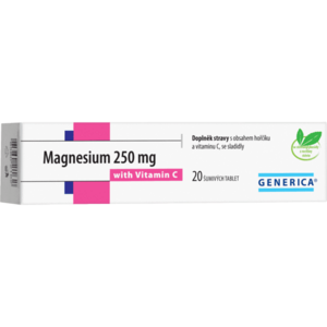 GENERICA Magnesium citrát 250 mg s vitaminem C 20 šumivých tablet obraz