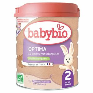BABYBIO Optima 2 pokračovací kojenecké bio mléko 800 g obraz