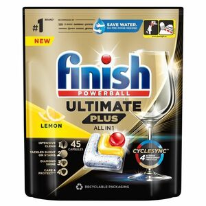 FINISH Ultimate Plus All in 1 Kapsle do myčky nádobí Lemon Sparkle 45 ks obraz
