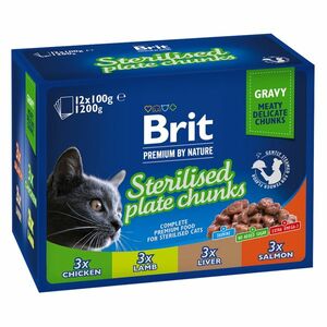 BRIT Premium Sterilised Plate kapsičky pro kastrované kočky 12 x 100 g obraz