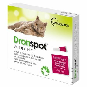 DRONSPOT 96 mg/24 mg spot-on pro velké kočky 2x 1, 12 ml obraz