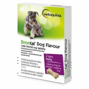 DRONTAL Dog Flavour 150/144/50 mg pro psy 2 tablety obraz