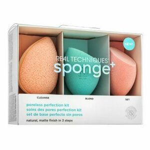 Real Techniques Sponge+ Poreless Perfection Kit 3pcs houbička na make-up obraz